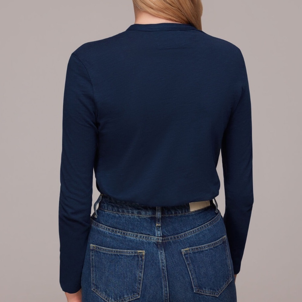 Banana Republic V Neck Navy Silk/ Cotton Sweater Size S